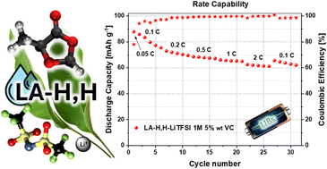 Graphical abstract: A lactic acid dioxolane as a bio-based solvent for lithium-ion batteries: physicochemical and electrochemical investigations of lithium imide-based electrolytes