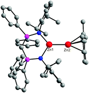 Graphical abstract: Reactions of dizincocene with sterically demanding bis(iminodi(phenyl)phosphorano)methanes