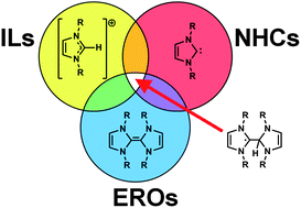 Graphical abstract: Merging the chemistry of electron-rich olefins with imidazolium ionic liquids: radicals and hydrogen-atom adducts