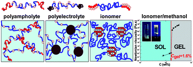 Graphical abstract: Three different types of physical gels originate from a common triblock copolymer precursor: the case of an ionomer gel