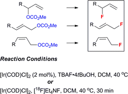 Graphical abstract: Regio- and stereoretentive synthesis of branched, linear (E)- and (Z)-allyl fluorides from allyl carbonates under Ir-catalysis