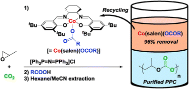 Graphical abstract: Efficient catalyst removal and recycling in copolymerization of epoxides with carbon dioxide via simple liquid–liquid phase separation