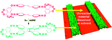 Graphical abstract: From co-crystals to functional thin films: photolithography using [2+2] photodimerization