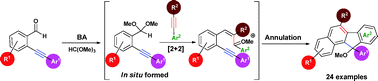 Graphical abstract: A facile access to substituted benzo[a]fluorenes from o-alkynylbenzaldehydes via in situ formed acetals