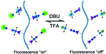 Graphical abstract: An acid/base responsive side-chain polyrotaxane system with a fluorescent signal