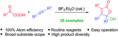 Graphical abstract: Synthesis of highly substituted γ-hydroxybutenolides through the annulation of keto acids with alkynes and subsequent hydroxyl transposition