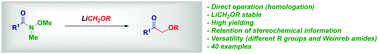 Graphical abstract: Highly efficient synthesis of functionalized α-oxyketones via Weinreb amides homologation with α-oxygenated organolithiums