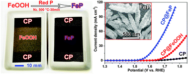 Graphical abstract: Facile synthesis of iron phosphide nanorods for efficient and durable electrochemical oxygen evolution