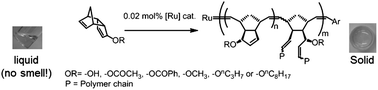 Graphical abstract: Cross-linked ROMP polymers based on odourless dicyclopentadiene derivatives