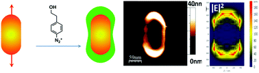 Graphical abstract: Regioselective surface functionalization of lithographically designed gold nanorods by plasmon-mediated reduction of aryl diazonium salts