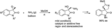 Graphical abstract: Regio- and stereoselective ring-opening reaction of spiro-epoxyoxindoles with ammonia under catalyst-free conditions