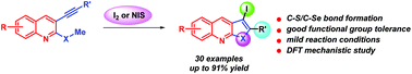Graphical abstract: Synthesis of thieno[2,3-b]quinoline and selenopheno[2,3-b]quinoline derivatives via iodocyclization reaction and a DFT mechanistic study