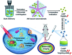 Graphical abstract: Antimonene with two-orders-of-magnitude improved stability for high-performance cancer theranostics