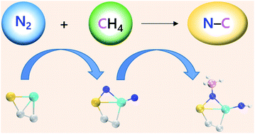 Graphical abstract: Mutual functionalization of dinitrogen and methane mediated by heteronuclear metal cluster anions CoTaC2−