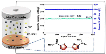 Graphical abstract: Bithiophene dicarboxylate as an efficient organic anode material for sodium-ion batteries