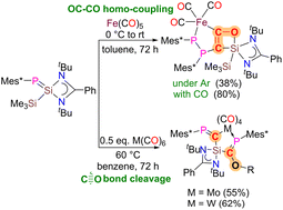 Graphical abstract: Phosphasilene mediated CO activation and deoxygenative homo coupling of CO molecules in reactions with metal carbonyls