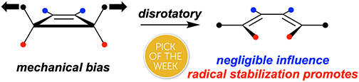 Graphical abstract: Structure–property relationships for the force-triggered disrotatory ring-opening of cyclobutene