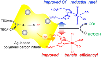 Graphical abstract: Light-intensity dependence of visible-light CO2 reduction over Ru(ii)-complex/Ag/polymeric carbon nitride hybrid photocatalysts