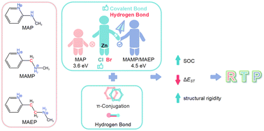 Graphical abstract: Tuning covalent bonding in zinc-based hybrid halides towards tunable room-temperature phosphorescence