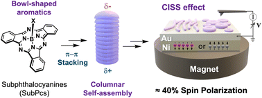 Graphical abstract: Spin filtering in self-assembled bowl-shaped aromatics