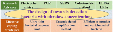 Graphical abstract: Key challenges and coping strategies for the detection of bacteria at ultralow concentrations
