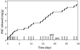 Graphical abstract: Sustained drug release on temperature-responsive poly(N-isopropylacrylamide)-integrated hydroxyapatite