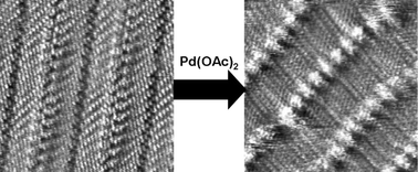 Graphical abstract: Submolecular visualisation of palladium acetate complexation with a bipyridine derivative at a graphite surface