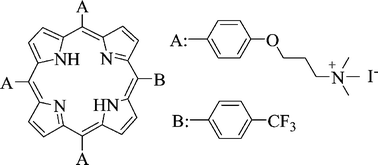 Graphical abstract: Photodynamic inactivation of Escherichia coli by novel meso-substituted porphyrins by 4-(3-N,N,N-trimethylammoniumpropoxy)phenyl and 4-(trifluoromethyl)phenyl groups