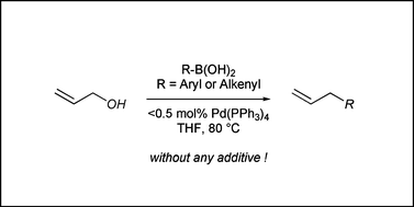 Graphical abstract: Palladium(0)-catalyzed direct cross-coupling reaction of allylic alcohols with aryl- and alkenylboronic acids