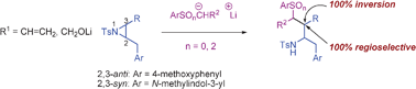 Graphical abstract: Highly regioselective ring-opening of trisubstituted aziridines by sulfur-stabilised carbanions