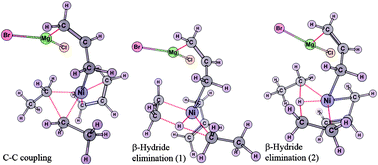 Graphical abstract: The fine balance between one cross-coupling and two β-hydride elimination pathways: a DFT mechanistic study of Ni(π-allyl)2-catalyzed cross-coupling of alkyl halides and alkyl Grignard reagents