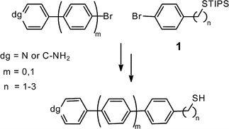 Graphical abstract: A divergent synthesis of oligoarylalkanethiols with Lewis-basic N-donor termini