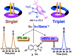 Graphical abstract: Reactive spin state dependent enantiospecific photocyclization of axially chiral α-substituted acrylanilides