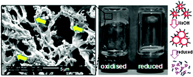 Graphical abstract: Hollow polymer particles that are pH-responsive and redox sensitive: two simple steps to triggered particle swelling, gelation and disassembly