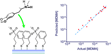 Graphical abstract: Modification of Ag nanoparticles with mixed thiols for improved SERS detection of poorly adsorbing target molecules: detection of MDMA