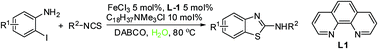 Graphical abstract: Synthesis of 2-aminobenzothiazole via FeCl3-catalyzed tandem reaction of 2-iodoaniline with isothiocyanate in water