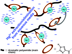 Graphical abstract: Novel aromatic polyamides with main chain and pendant 1,2,4-triazole moieties and their application to the extraction/elimination of mercury cations from aqueous media