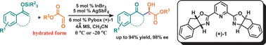 Graphical abstract: In(iii)-pybox complex catalyzed enantioselective Mukaiyama aldol reactions between polymeric or hydrated glyoxylates and enolsilanes derived from aryl ketones