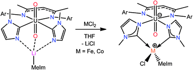 Graphical abstract: Synthesis and reactivity of a uranyl-imidazolyl complex