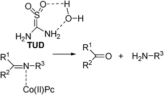 Graphical abstract: Thiourea dioxide promoted cobalt-catalyzed hydrolysis of imines: dual activationvia organocatalysis and metal catalysis