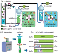 Graphical abstract: Gas dispersion concentration of trace inorganic contaminants from fuel gas and analysis using head-column field-amplified sample stacking capillary electrophoresis
