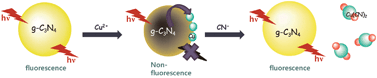 Graphical abstract: A fluorescent sensor for selective detection of cyanide using mesoporous graphitic carbon(iv) nitride