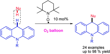 Graphical abstract: Metal-free TEMPO-catalyzed oxidative C–C bond formation from Csp3–H bonds using molecular oxygen as the oxidant