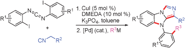 Graphical abstract: Generation of benzoimidazo[1,5-a]imidazoles via a copper-catalyzed tandem reaction of carbodiimide and isocyanoacetate