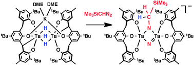 Graphical abstract: Multielectron reduction of diazoalkane and azides via reversible cyclometalation in ditantalum complexes