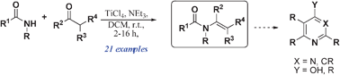 Graphical abstract: Synthesis of sterically hindered enamides via a Ti-mediated condensation of amides with aldehydes and ketones