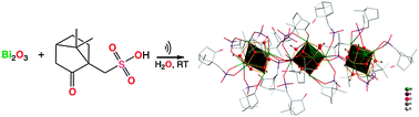 Graphical abstract: Sulfonato-encapsulated bismuth(iii) oxido-clusters from Bi2O3 in water under mild conditions