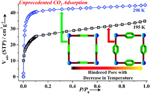 Graphical abstract: Unusual room temperature CO2 uptake in a fluoro-functionalized MOF: insight from Raman spectroscopy and theoretical studies