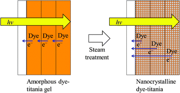Graphical abstract: Photoinduced electron transport in dye-containing titania gel films