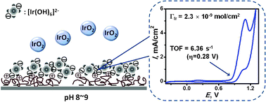 Graphical abstract: Efficient electrocatalytic oxidation of water: minimization of catalyst loading by an electrostatic assembly of hydrous iridium oxide colloids